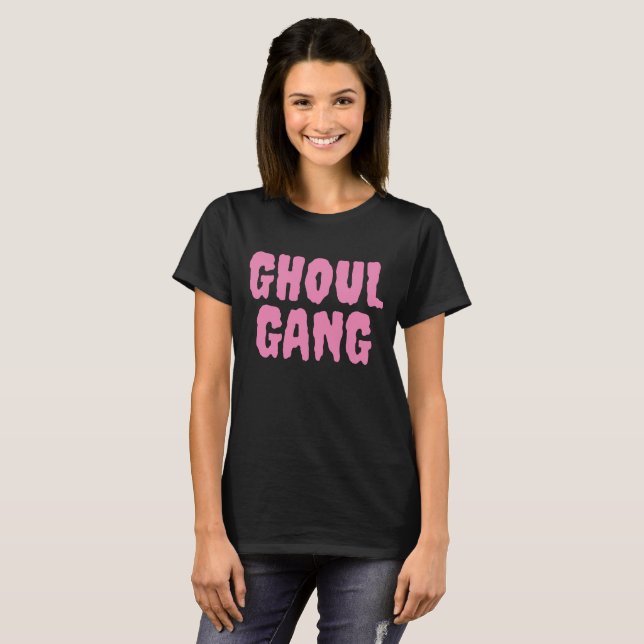 Ghoul Gang Creepy Halloween T Shirt (Hel framsida)