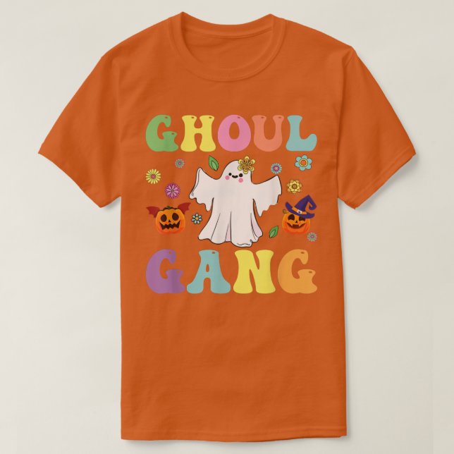 Ghoul Gang Groovy Hej Boo Pumpkin Boo Crew Hallowe T Shirt (Design framsida)