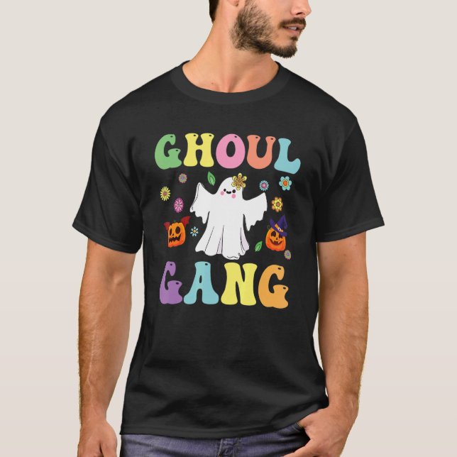 Ghoul Gang Groovy Hey Boo Pumpkin Boo Crew Hallowe T Shirt (Framsida)