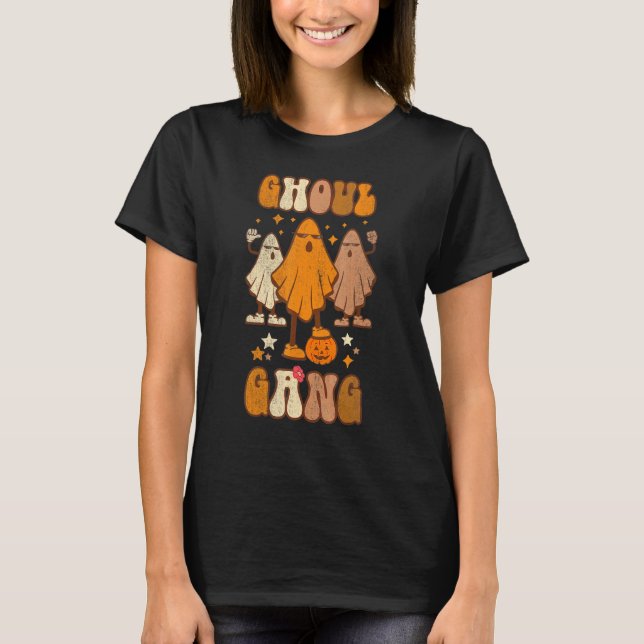 Ghoul Gang Groovy Hey Boo Pumpkin Boo Crew Spooky  T Shirt (Framsida)
