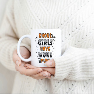 Ghoul Girls har mer Roligt Modern Halloween Kaffemugg
