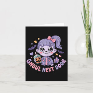 Ghoul granne Kawaii Zombie Flicka Skum Cute Hal Kort