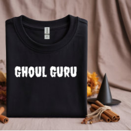 Ghoul Guru vit typografi T Shirt
