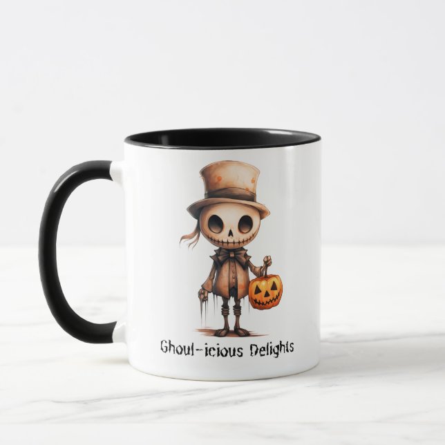 Ghoul-icious Delight Ghoul Skeleton Halloween Mugg (Vänster)