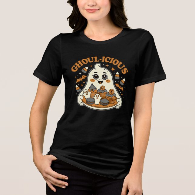 Ghoul-icious Söt Spöke T Shirt (Framsida)
