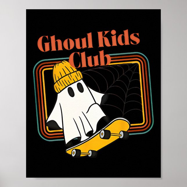 Ghoul Kids Klubb Skater Halloween Coola Ghost Skat Poster (Framsidan)