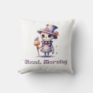 Ghoul Morgon Toppen Cute White Halloween Kudde