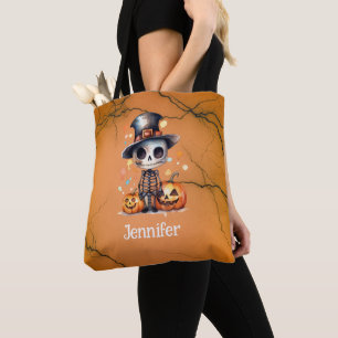Ghoul och Jack-O' Lanternor Orange Black Halloween Tygkasse