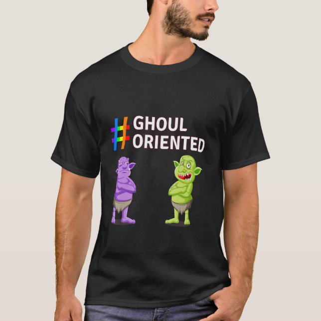 Ghoul-orienterad Scary Cute Halloween-familjens ro T Shirt (Framsida)