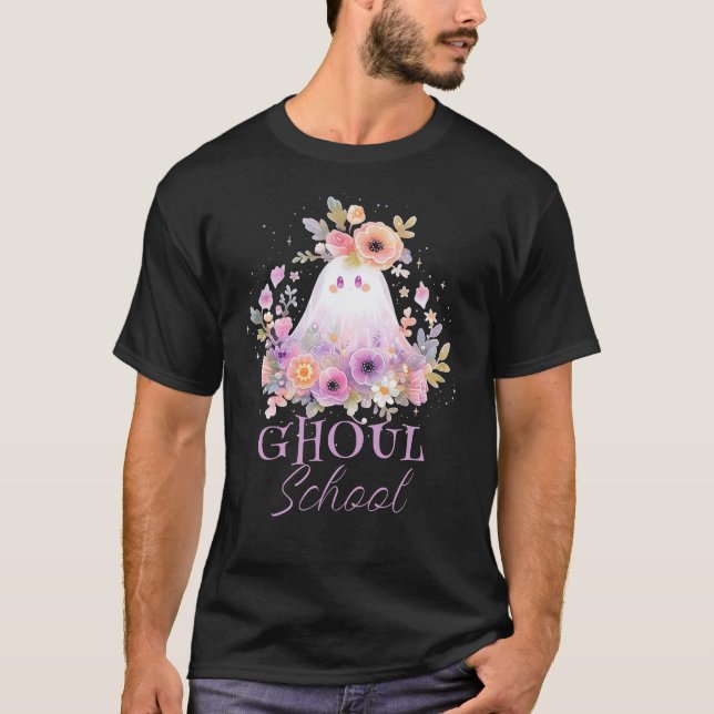 Ghoul School Teacher Halloween Ghost T-Shirt (Framsida)