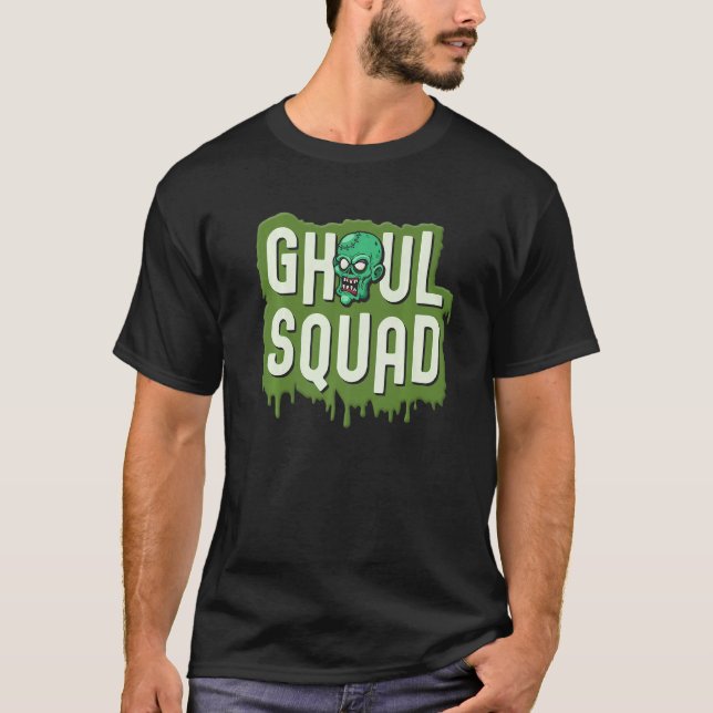 Ghoul Squad Halloween Crew Cute Zombie T Shirt (Framsida)