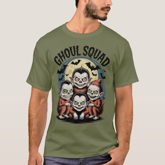 Ghoul Squad Halloween T Shirt (Framsida)