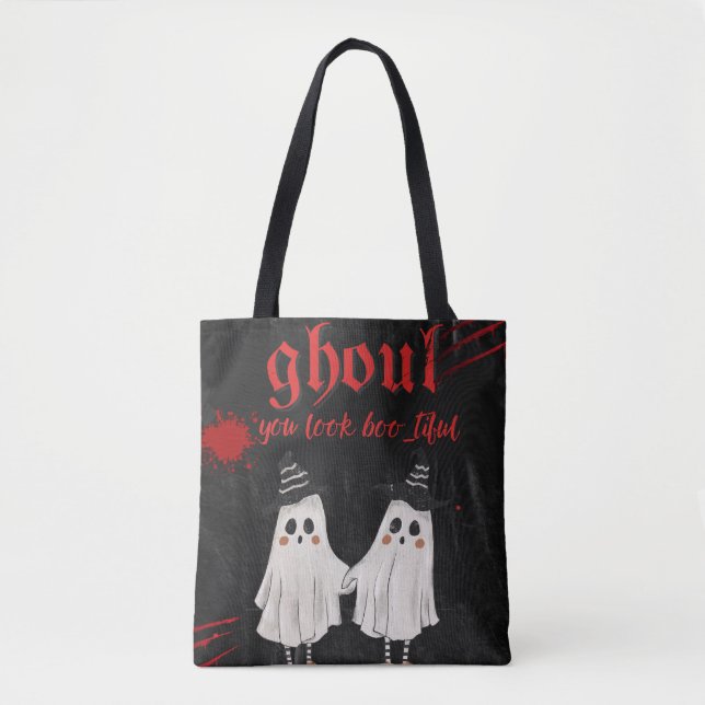 Ghoul You Look Boo-tiful  Funny Halloween Tote Bag Tygkasse (Framsida)