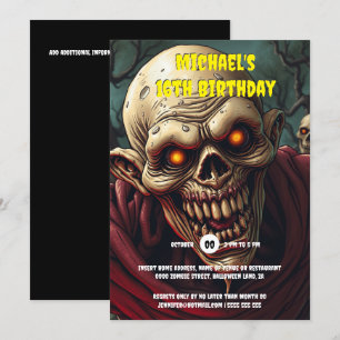 Ghoulish ghoul halloween monster vuxna party inbjudningar