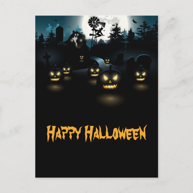 Ghoulish Halloween-vykort Vykort (Framsida)