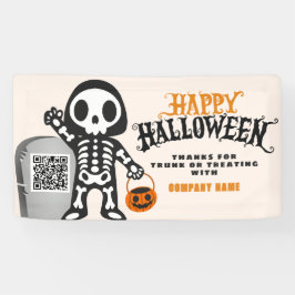 Ghoulish Skeleton Happy halloween QR Business