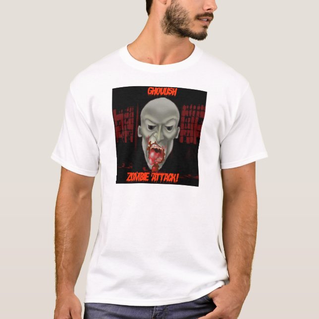 Ghoulish Zombie Attack T-shirt (Framsida)