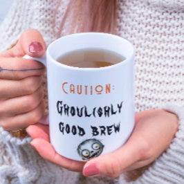 Ghoulishly Bra Brew White Halloween Coffee Mugg
