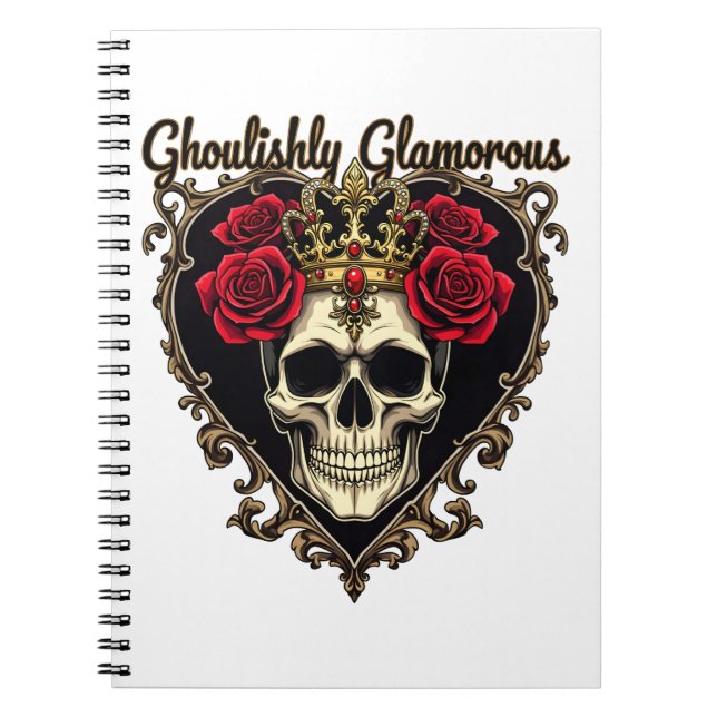 Ghoulishly Glamous, Halloween Elegance Design Anteckningsbok (Framsidan)