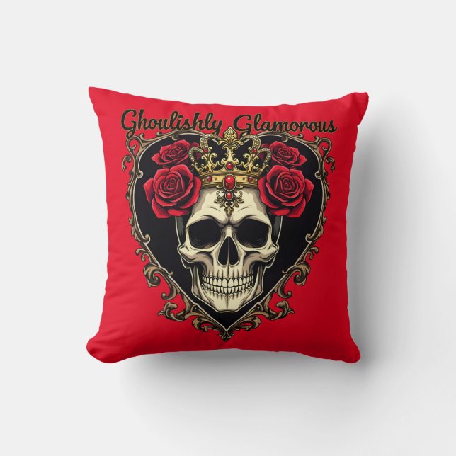 Ghoulishly Glamous, Halloween Elegance Design Kudde (Framsida)