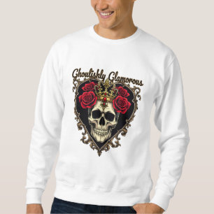 Ghoulishly Glamous, Halloween Elegance Design Lång Ärmad Tröja