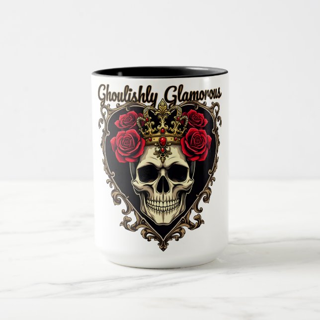 Ghoulishly Glamous, Halloween Elegance Design Mugg (Center)