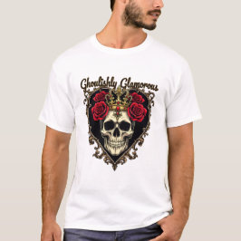 Ghoulishly Glamous, Halloween Elegance Design T Shirt