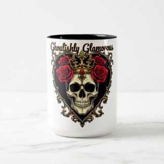 Ghoulishly Glamous, Halloween Elegance Design Två-Tonad Mugg