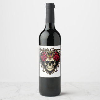 Ghoulishly Glamous, Halloween Elegance Design Vinflaska Etikett