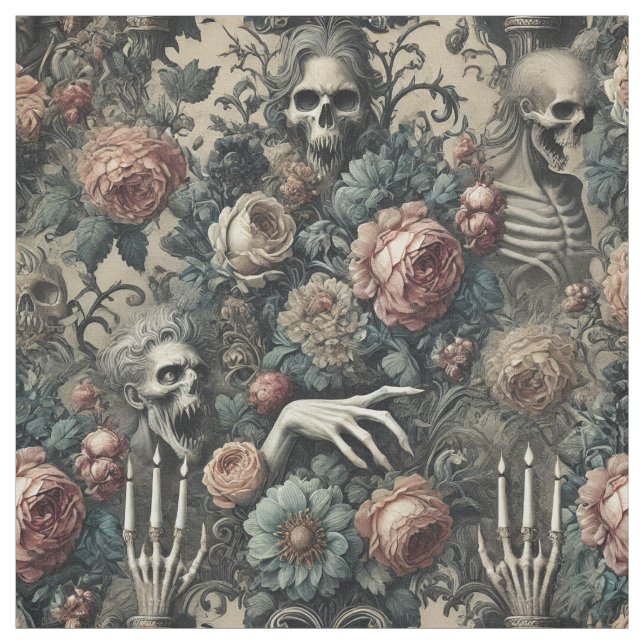 Ghouls Gambit - Gothic Påstående Tile Tyg (Provkarta)