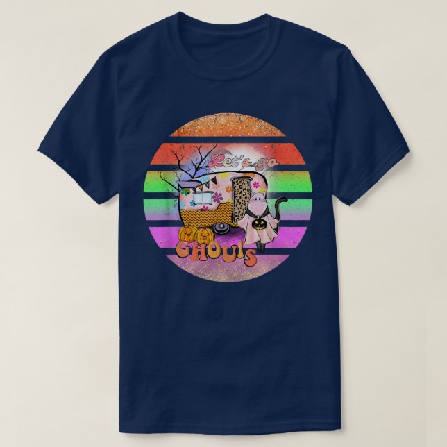 Ghouls Halloween Camping Ghost Funny Boho T Shirt (Design framsida)