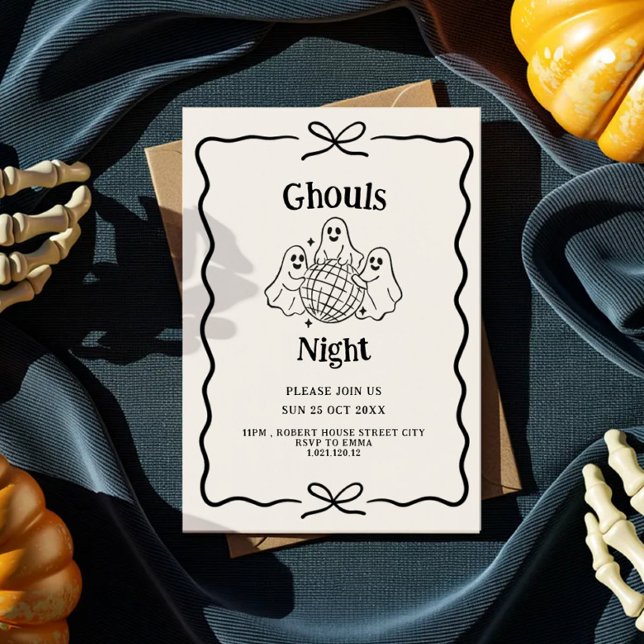 Ghouls Night doodle Halloween-fest inbjudan (Skapare uppladdad)