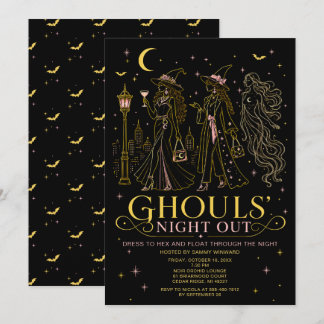 Ghouls’ Night Out Halloween Tjejkväll Inbjudningar