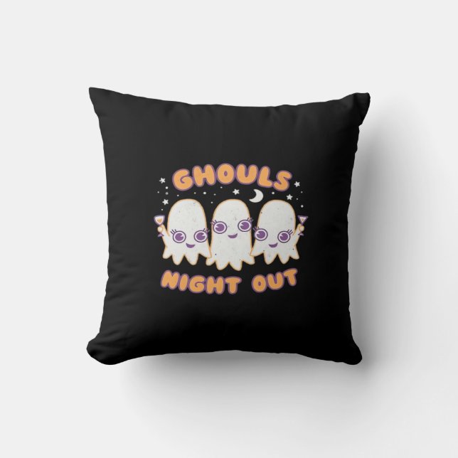 Ghouls Night Out - Kawaii Stil Cute Funny Hallowed Kudde (Framsida)