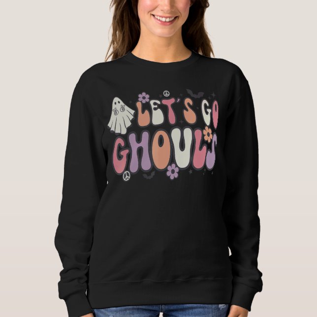 Ghouls Retro Halloween T Shirt (Framsida)