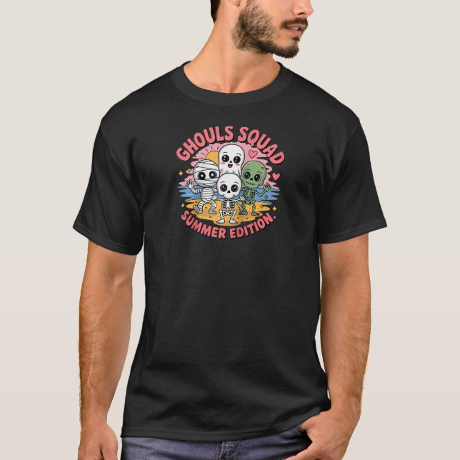 Ghouls Squad Söta Sommarmonster Kawaii Halloween T Shirt (Framsida)