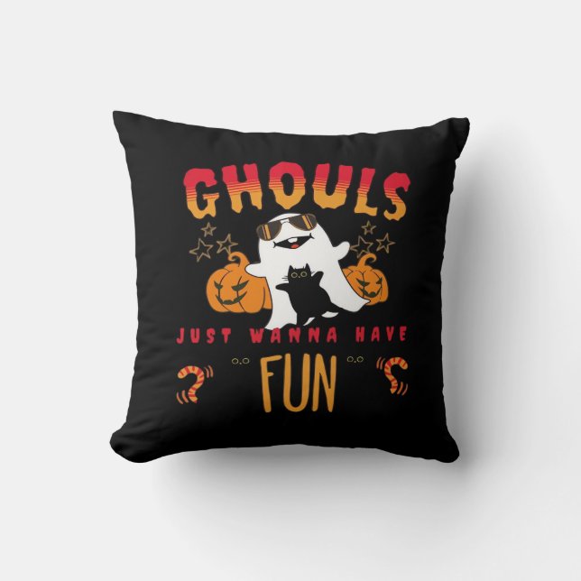 Ghouls vill bara ha Roligt från Halloween. Kudde (Framsida)