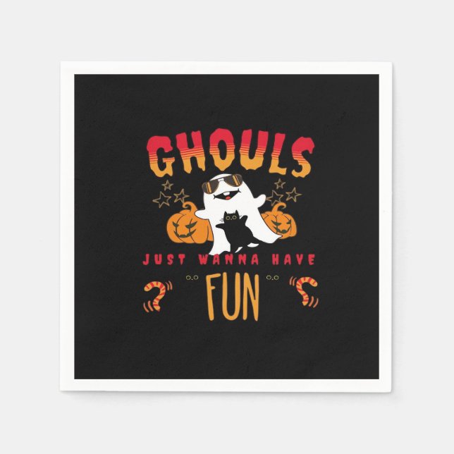 Ghouls vill bara ha Roligt från Halloween. Pappersservett (Framsidan)
