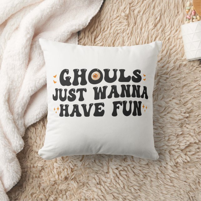 Ghouls vill bara ha roligt Funny Spooky Halloween Kudde (Filt)