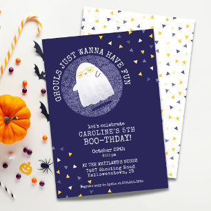 Ghouls vill bara ha Roligt Ghost Girls Birthday Inbjudningar