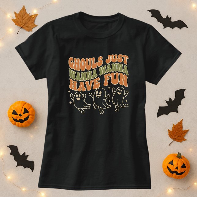 Ghouls vill bara ha Roligt Ghost Halloween fest T Shirt (Skapare uppladdad)