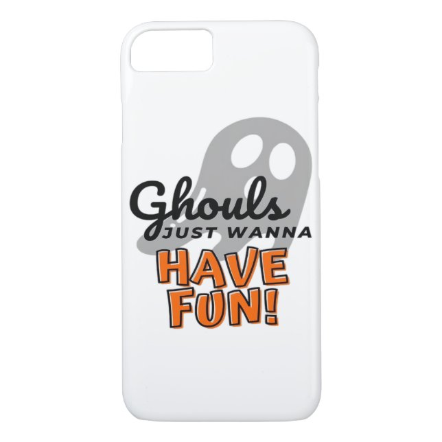 Ghouls vill bara ha Roligt (Grått) Case-Mate iPhone Skal (Baksida)