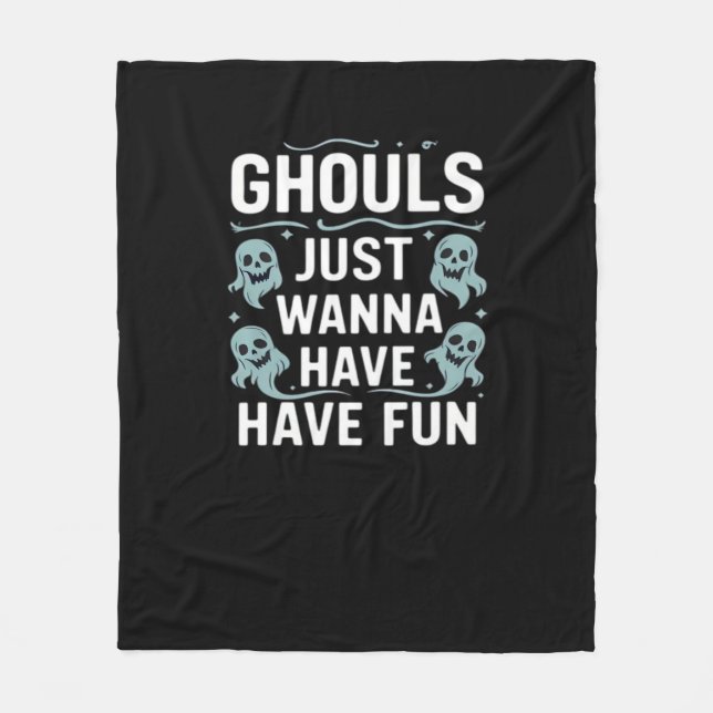 Ghouls vill bara ha Roligt - Groovy Halloween Fleecefilt (Framsidan)