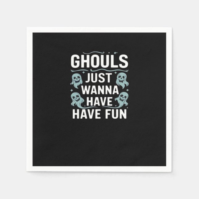Ghouls vill bara ha Roligt - Groovy Halloween Pappersservett (Framsidan)