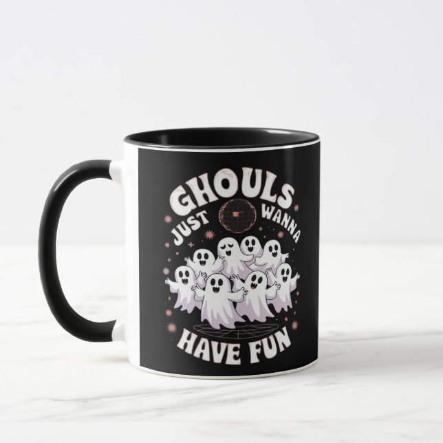 Ghouls vill bara ha Roligt grundläggande design Mugg (Vänster)