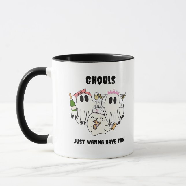 Ghouls vill bara ha Roligt grundläggande design Mugg (Vänster)