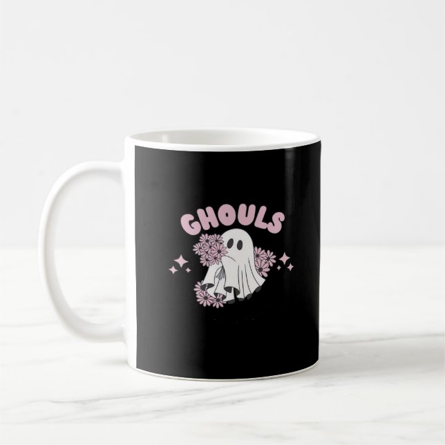 Ghouls vill bara ha Roligt Halloween Art Basic Sty Kaffemugg (Vänster)