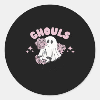Ghouls vill bara ha Roligt Halloween Art Basic Sty Runt Klistermärke