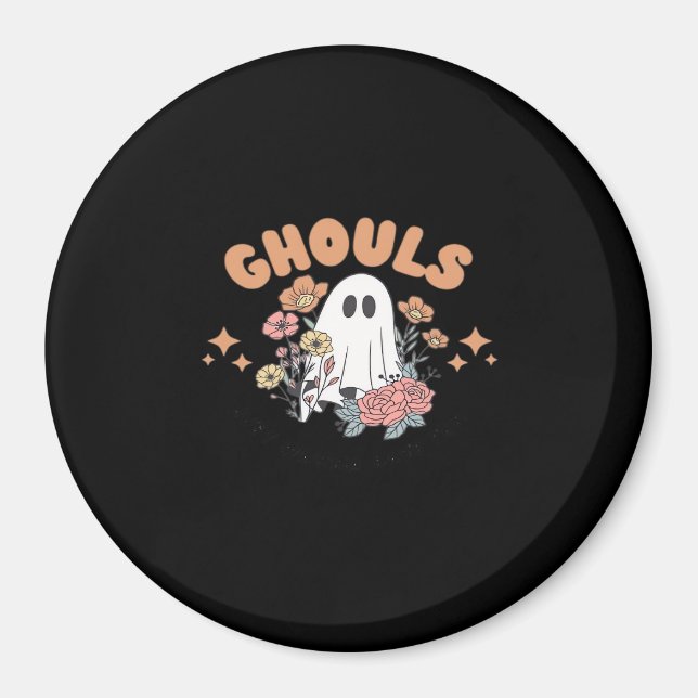 Ghouls vill bara ha Roligt Halloween Art Sloth Des Magnet (Framsidan)