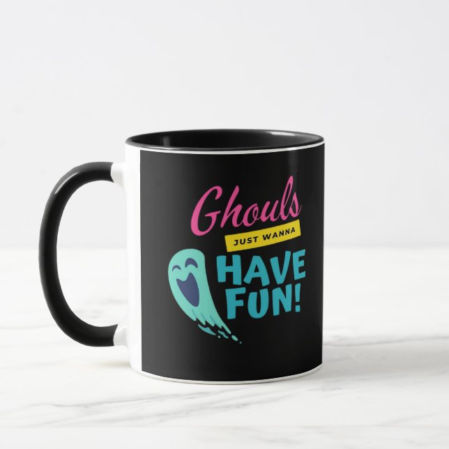 Ghouls vill bara ha Roligt - Halloween Autumn Vibe Mugg (Vänster)